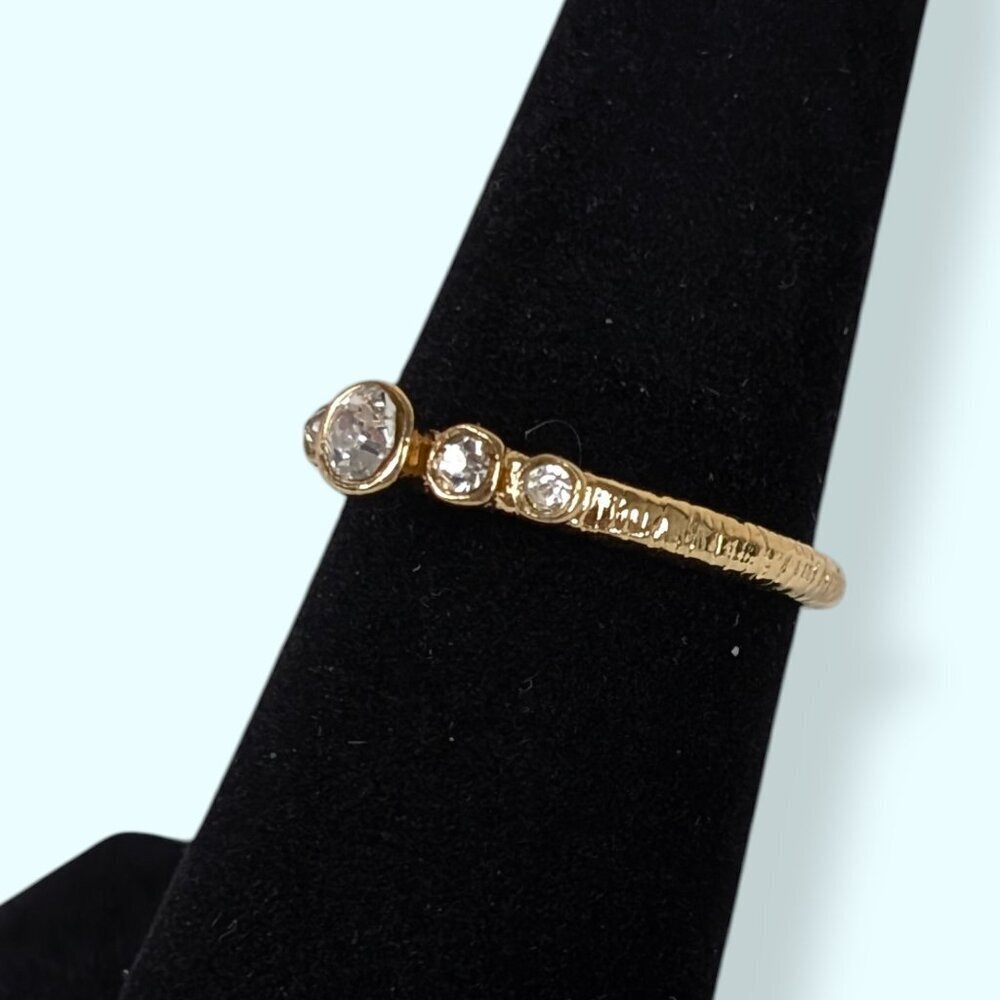 (2/$20) Asymmetrical White Rhinestone Ring - Picture 2 of 7